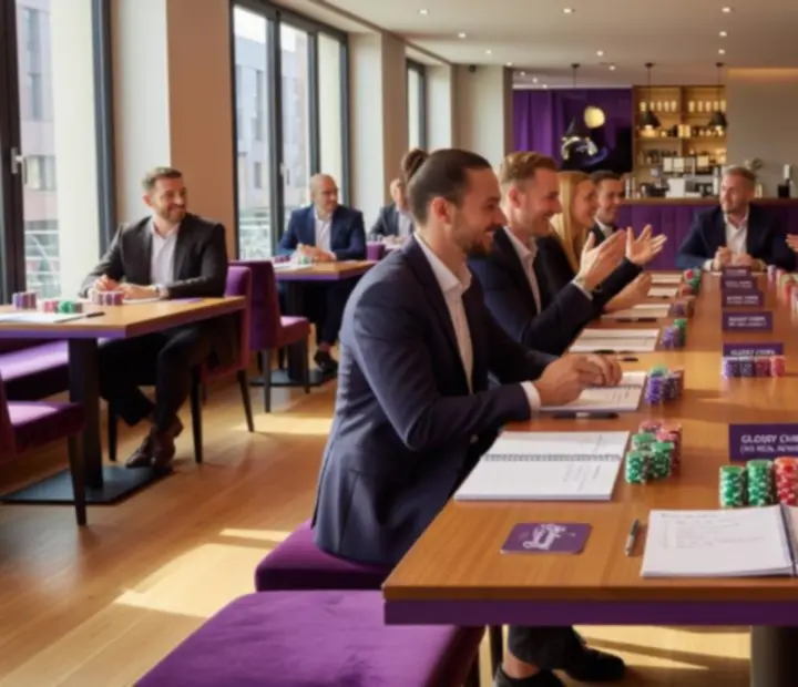 Céges tematikus este a Distriict24-ben, lounge hangulatú térben, offline pókerasztallal és elegáns dekorációval.