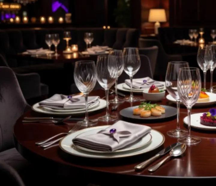 Kifinomult teríték és fine dining vacsoraasztal a Distriict24-ben
